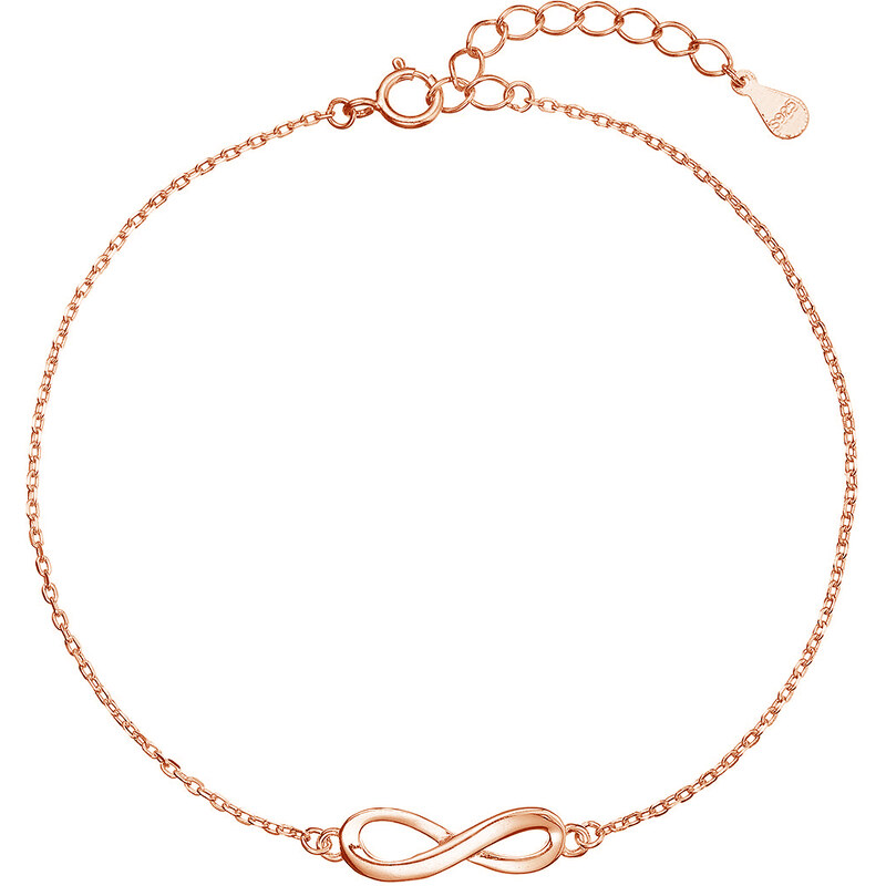 Pozlacený stříbrný Rose Gold náramek nekonečno 63010 rose