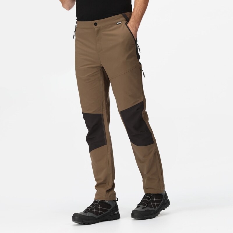 Pánské softshellové kalhoty Regatta QUESTRA V khaki/černá