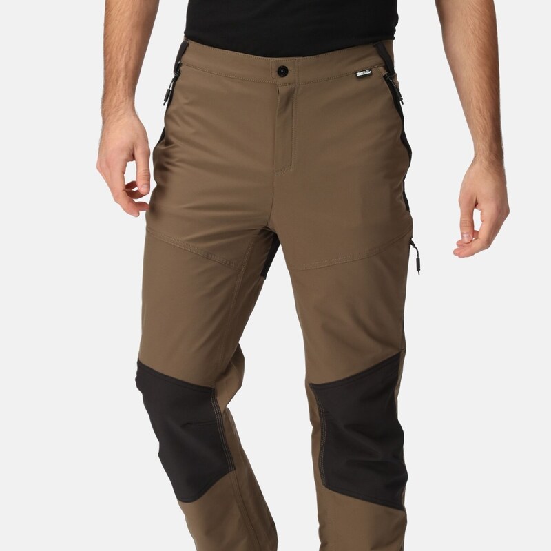Pánské softshellové kalhoty Regatta QUESTRA V khaki/černá