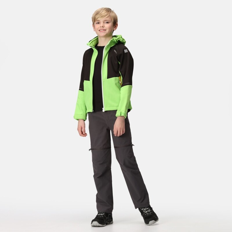 Dětská softshellová bunda Regatta HAYDENBURY zelená/černá