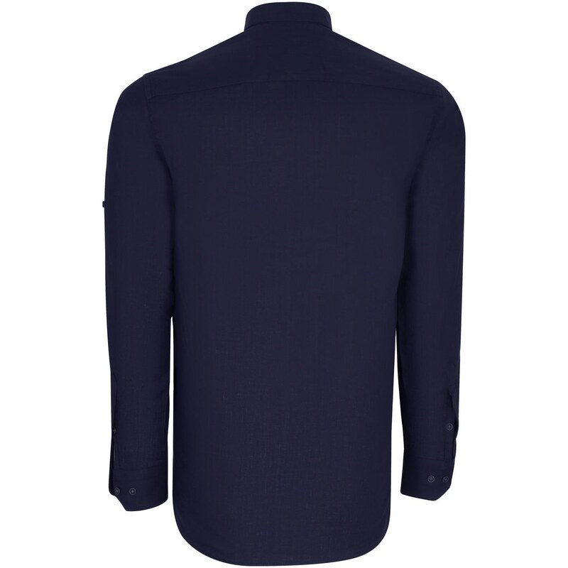 G721 DEWBERRY MENS SHIRT-PLAIN NAVY BLUE