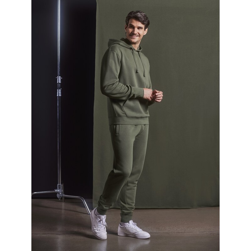 Olive Mens Hoodie Authentic Russell