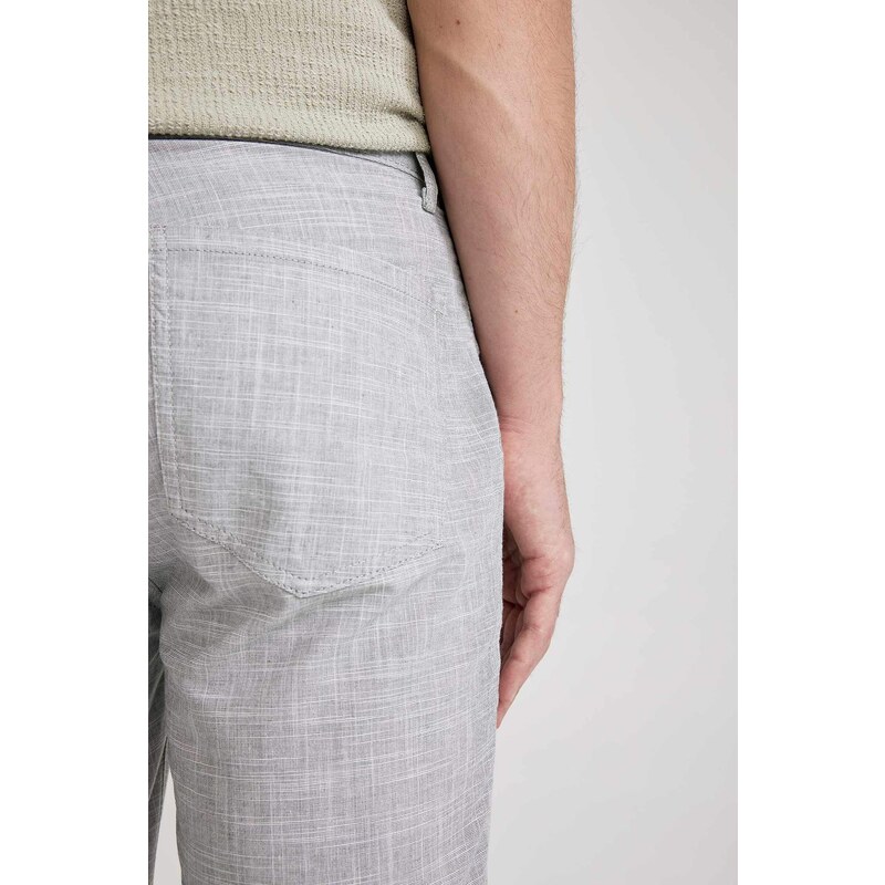 DEFACTO Regular Fit Lace-Up Linen Bermuda Shorts