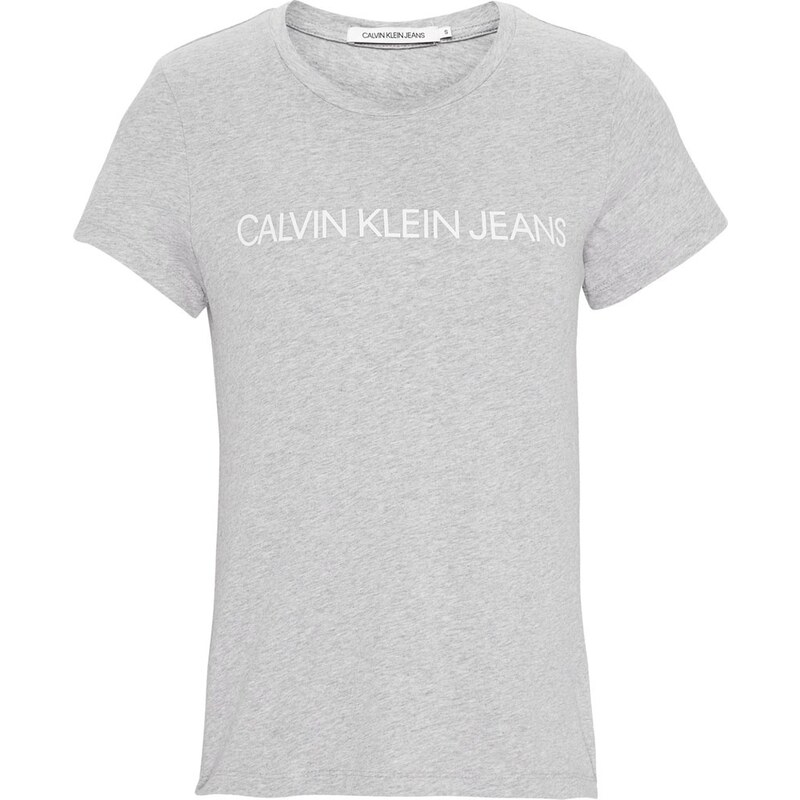Calvin Klein dámské tričko s logem šedé žíhané