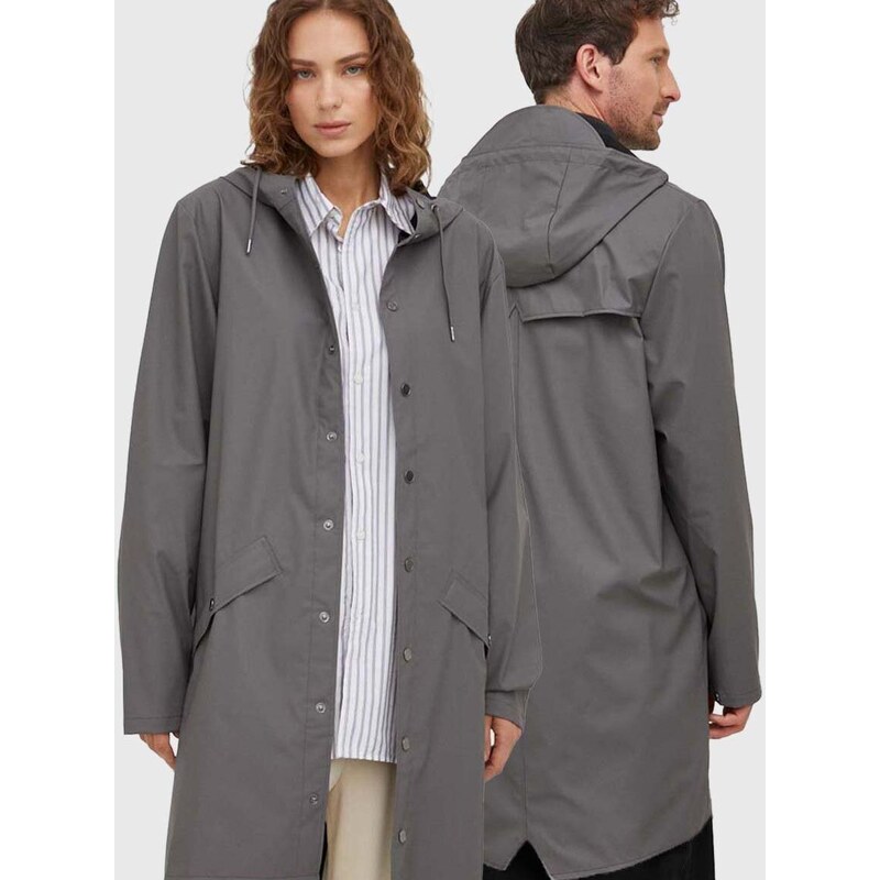 Nepromokavá bunda Rains 12020 Jackets šedá barva, přechodná