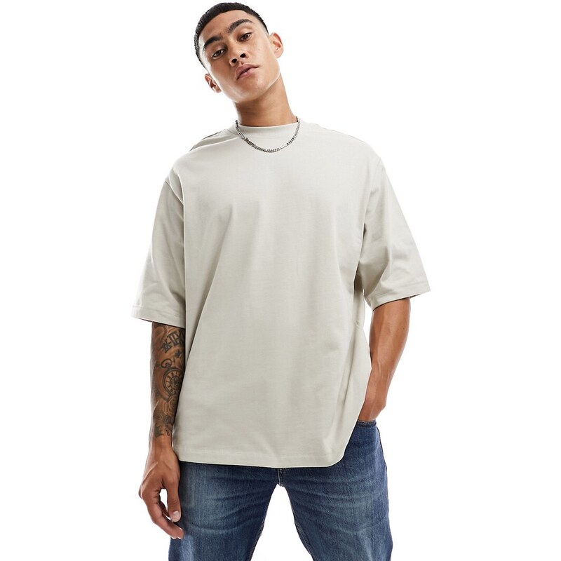 ONLY & SONS super oversize t-shirt in beige-Neutral