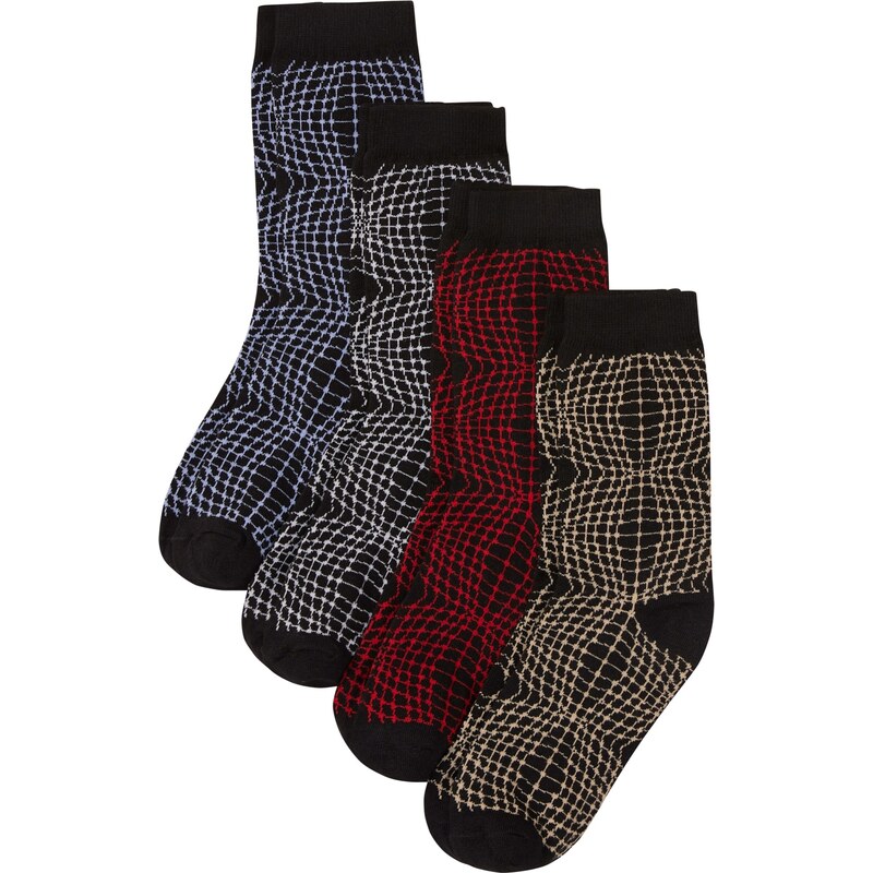 bonprix Ponožky (4 páry v balení) s organickou bavlnou Černá