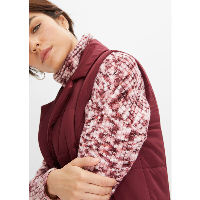 bonprix Pletené šaty s rolákovým límcem, z recyklovaného polyesteru Růžová