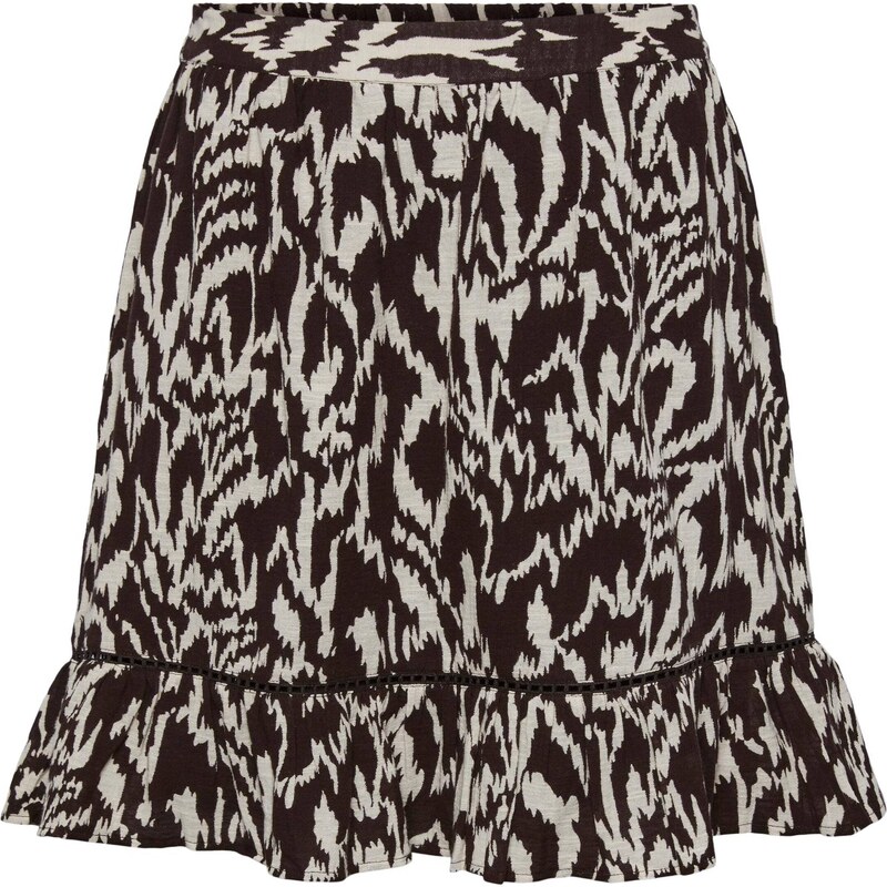 PIECES Sukně JEANITA tmavě hnědá / offwhite 109077571