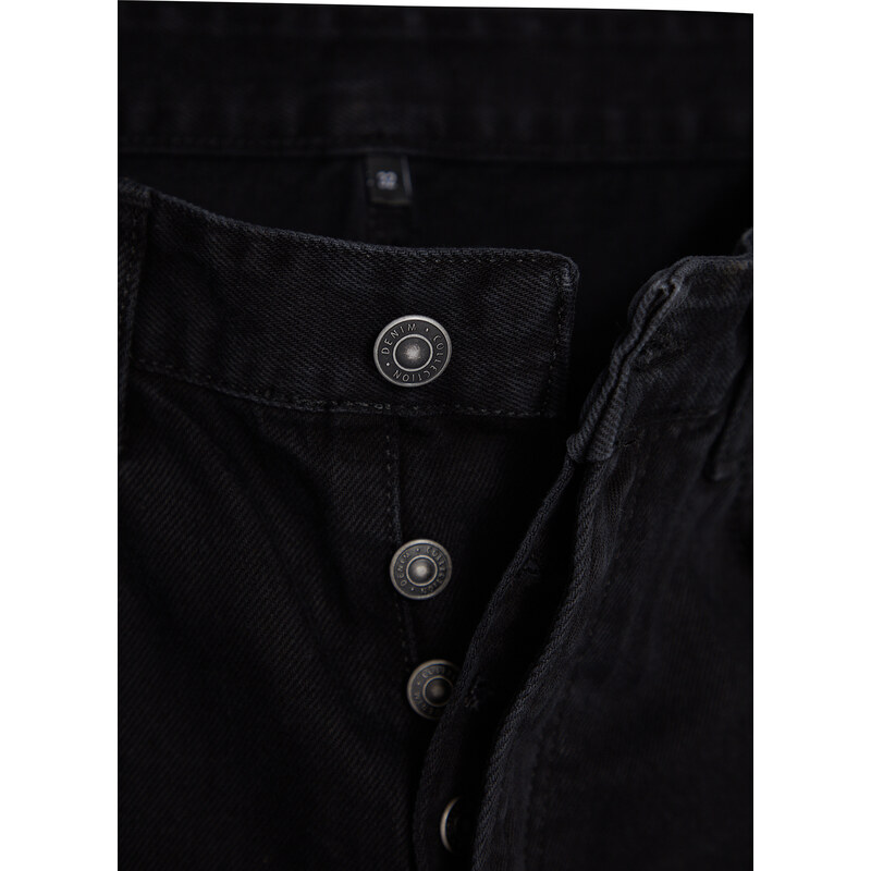 Trendyol Pánské černé džíny pytlovité džíny džínové kalhoty