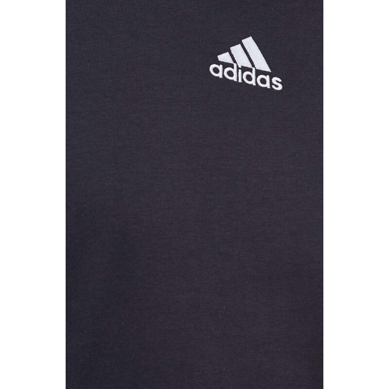 Bavlněné tričko s dlouhým rukávem adidas černá barva