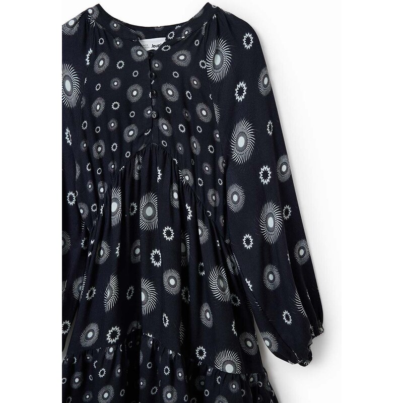 Dívčí šaty Desigual 23WGVW05 DRESS LONG SLEEVE černá barva, mini