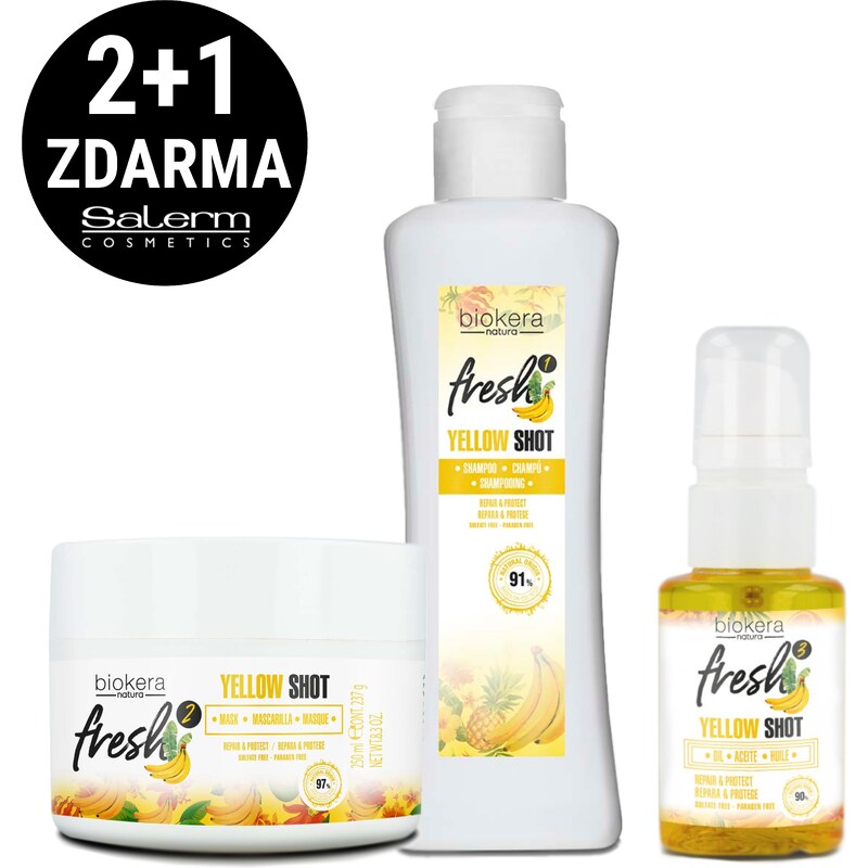 Crème Bouclée Biokera Salerm – Shot Végane Jaune, 300 Ml, Soin Hydratant Cheveux, Neuf