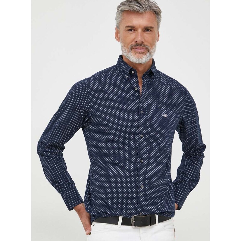 Košile Gant tmavomodrá barva, regular, s límečkem button-down - GLAMI.cz