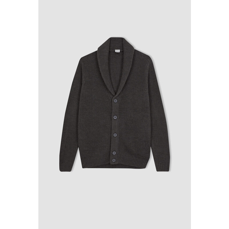 DEFACTO Standard Fit Shawl Collar Knitwear Cardigan