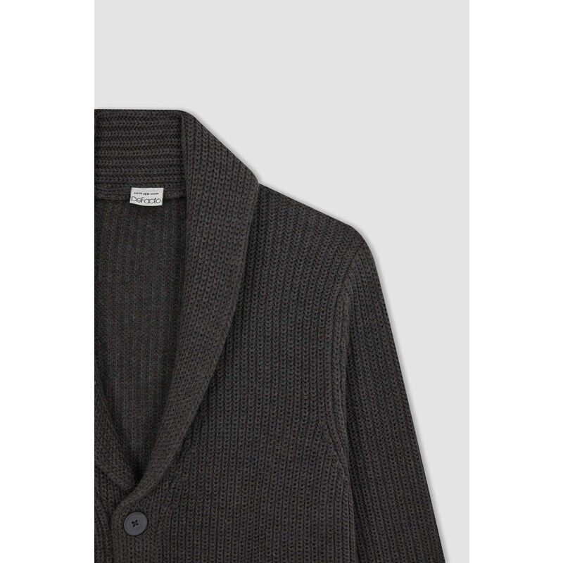 DEFACTO Standard Fit Shawl Collar Knitwear Cardigan