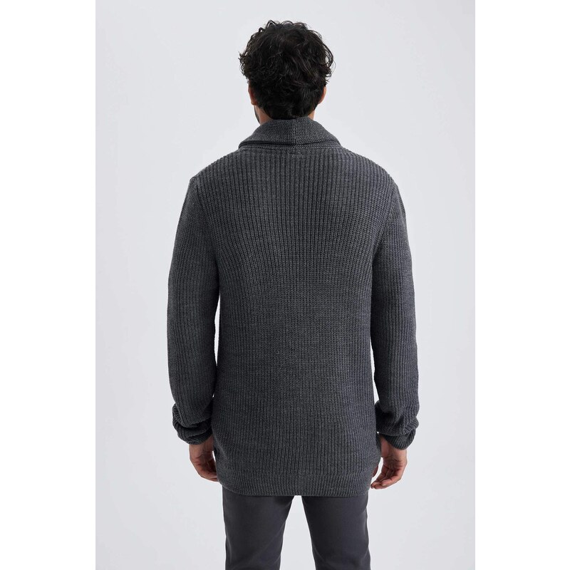 DEFACTO Standard Fit Shawl Collar Knitwear Cardigan