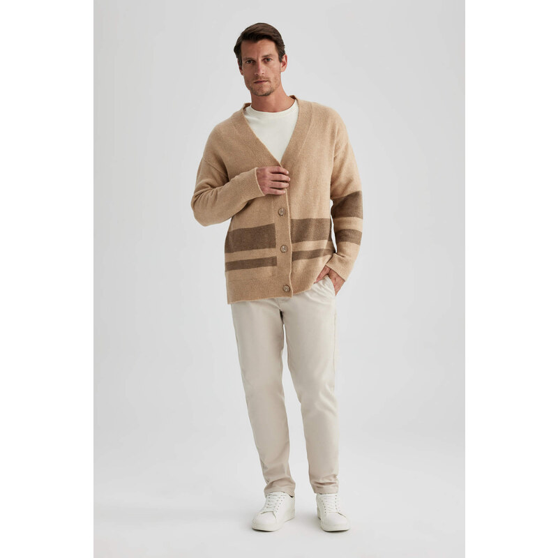 DEFACTO Relax Fit V-Neck Knitwear Cardigan