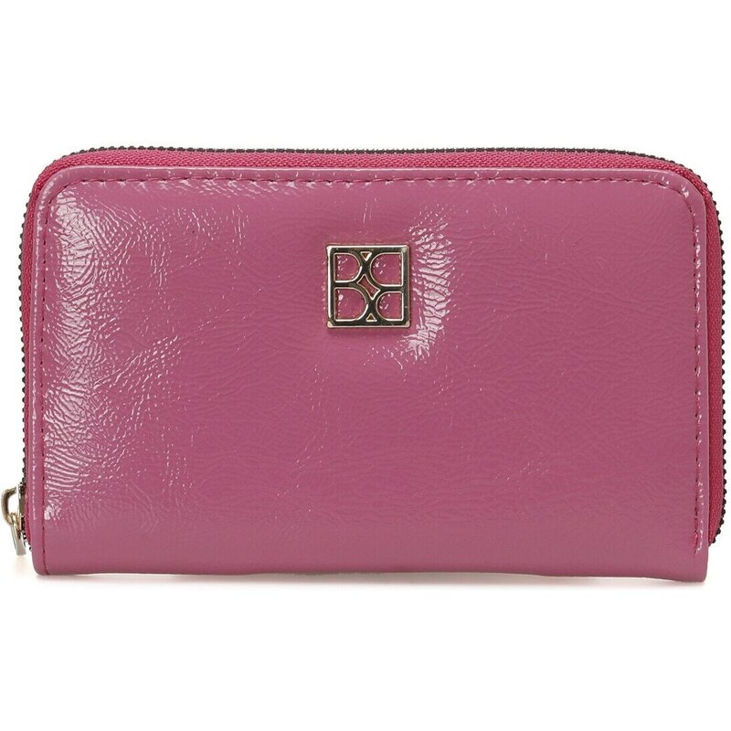 Butigo Patent Leather LUX CZDN 3PR Women's Wallet in Fuchsia