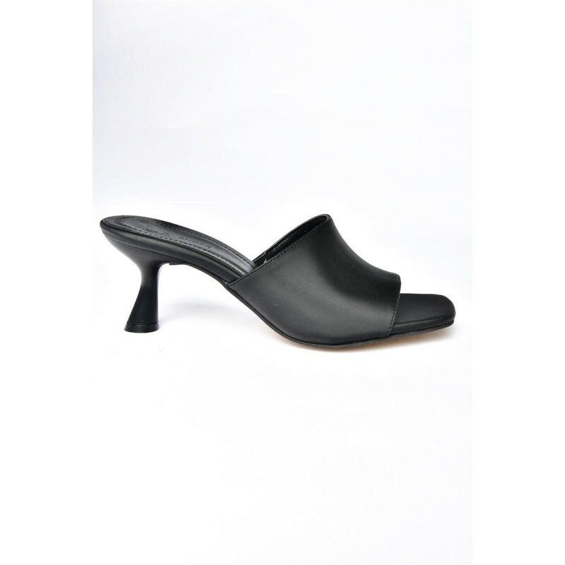Fox Shoes Women's Black Thin Heeled Slippers