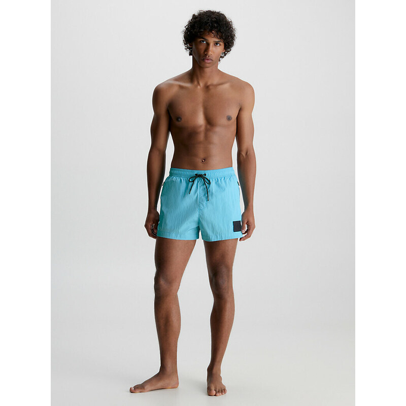 Pánské plavky Short Drawstring Swim Shorts CK Nylon KM0KM00868CU8 modrá - Calvin Klein