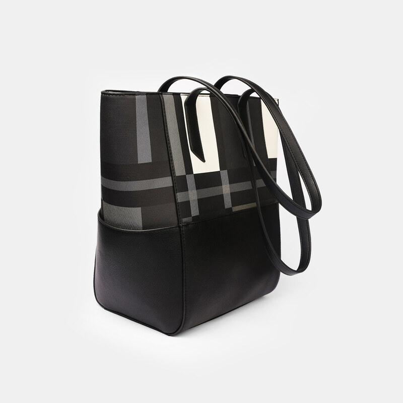 BAŤA Dámská kabelka s geometrickými obrazci a skrytými bočními kapsami