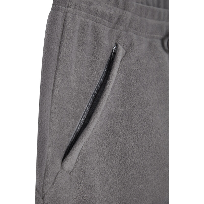 Trendyol Smoked Men's Regular/Normal Cut Warm Thick Fleece Rubber Leg Sweatpants