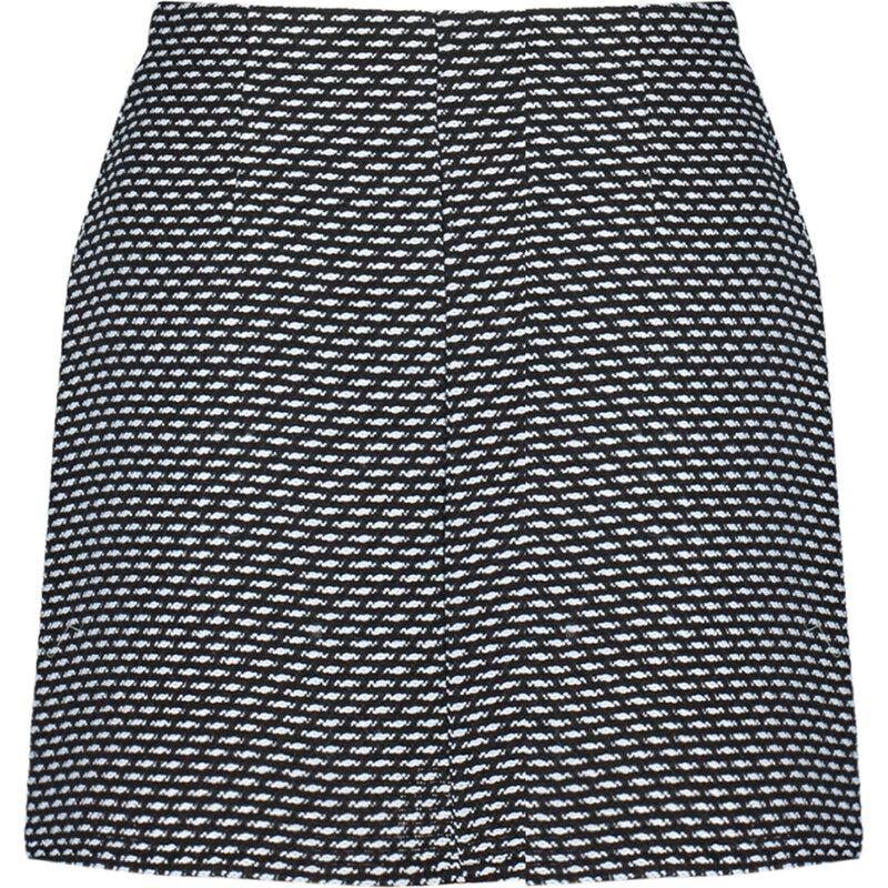 Trendyol Black Button Detailed Tweed Fabric Mini Woven Skirt