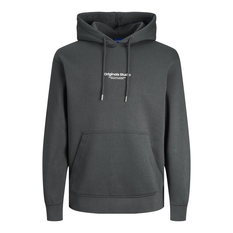 JACK & JONES Mikina JORVesterbro tmavě šedá / bílá