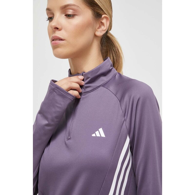 Tréninková mikina adidas Performance Hyperglam fialová barva, s potiskem