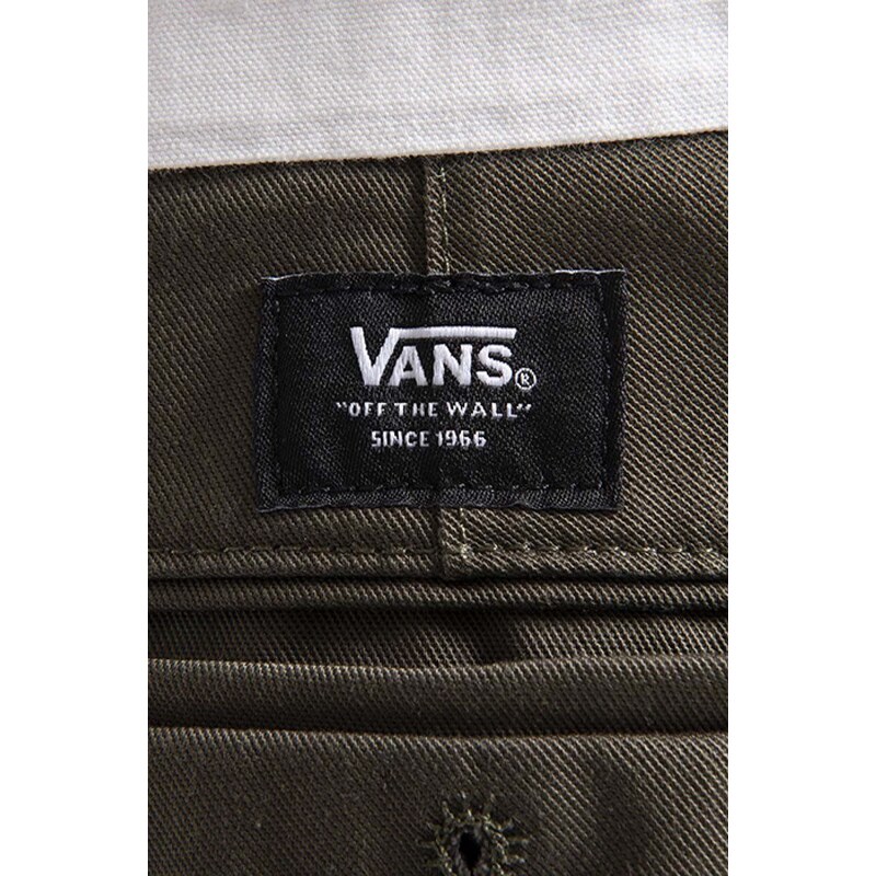 Kalhoty Vans Authentic Chino zelená barva, střih chinos, medium waist, VN0A5FJBKCZ-green