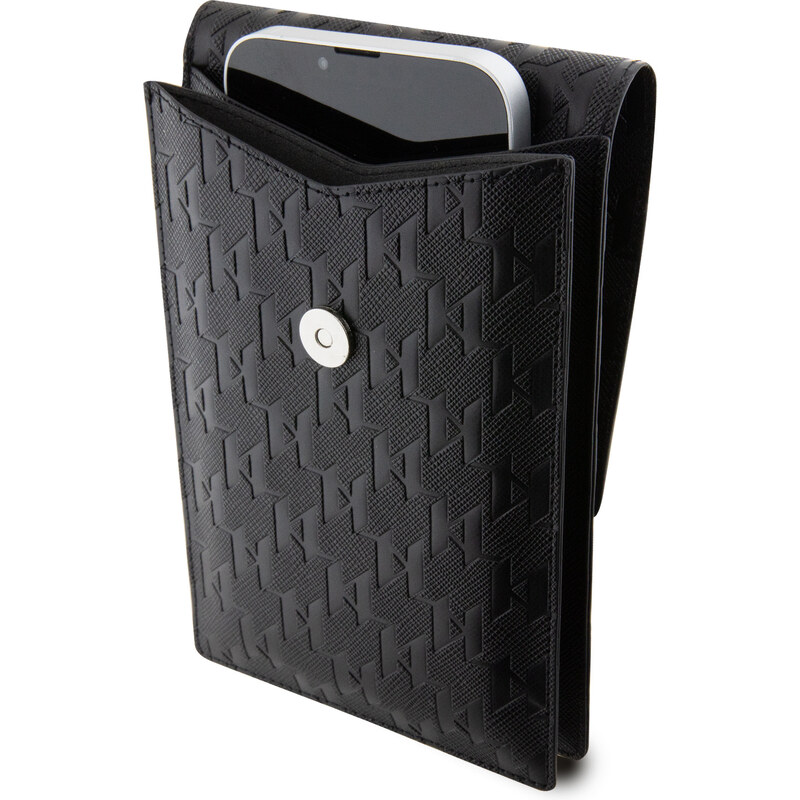 Univerzální pouzdro / taška s kapsou na mobil - Karl Lagerfeld, Saffiano Monogram Choupette NFT Wallet Black