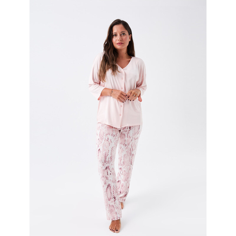 LC Waikiki V-Neck Patterned Women's Pajamas Set