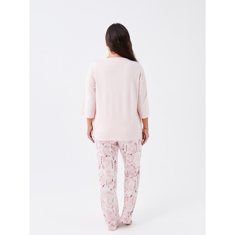 LC Waikiki V-Neck Patterned Women's Pajamas Set