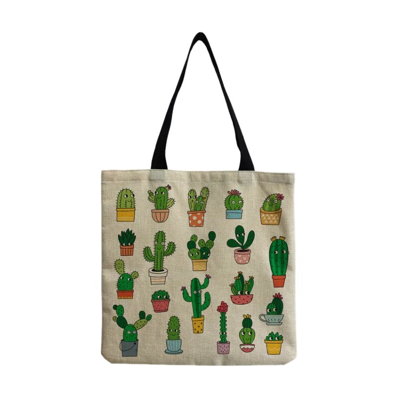 Flor de Cristal Plátěná taška přes rameno Kaktusky