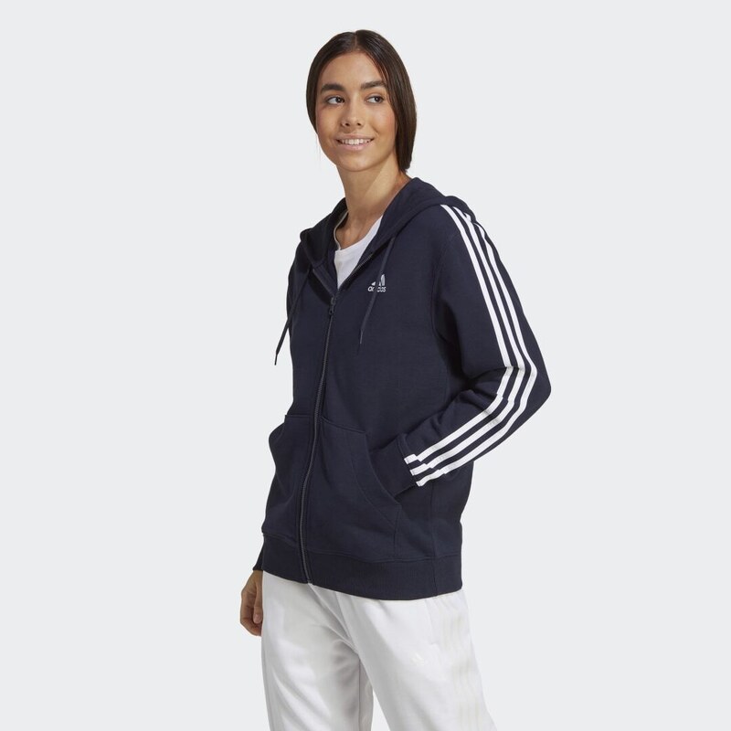 Adidas Mikina Essentials 3-Stripes French Terry Regular Full-Zip Hoodie