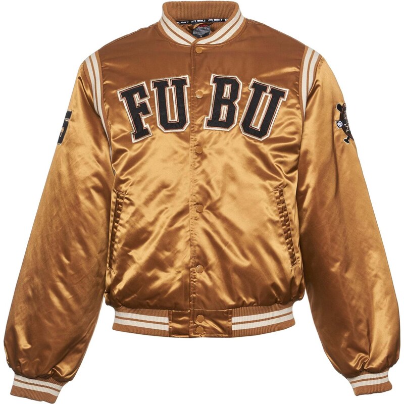 FUBU Přechodná bunda okrová / černá / bílá