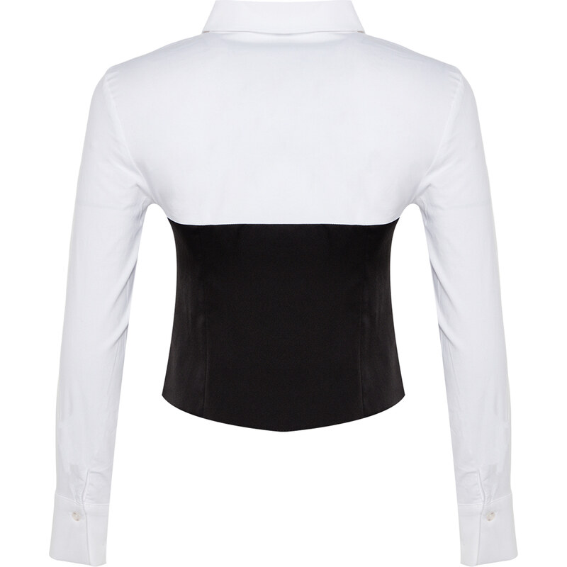 Trendyol Black and White Fitted Shirts