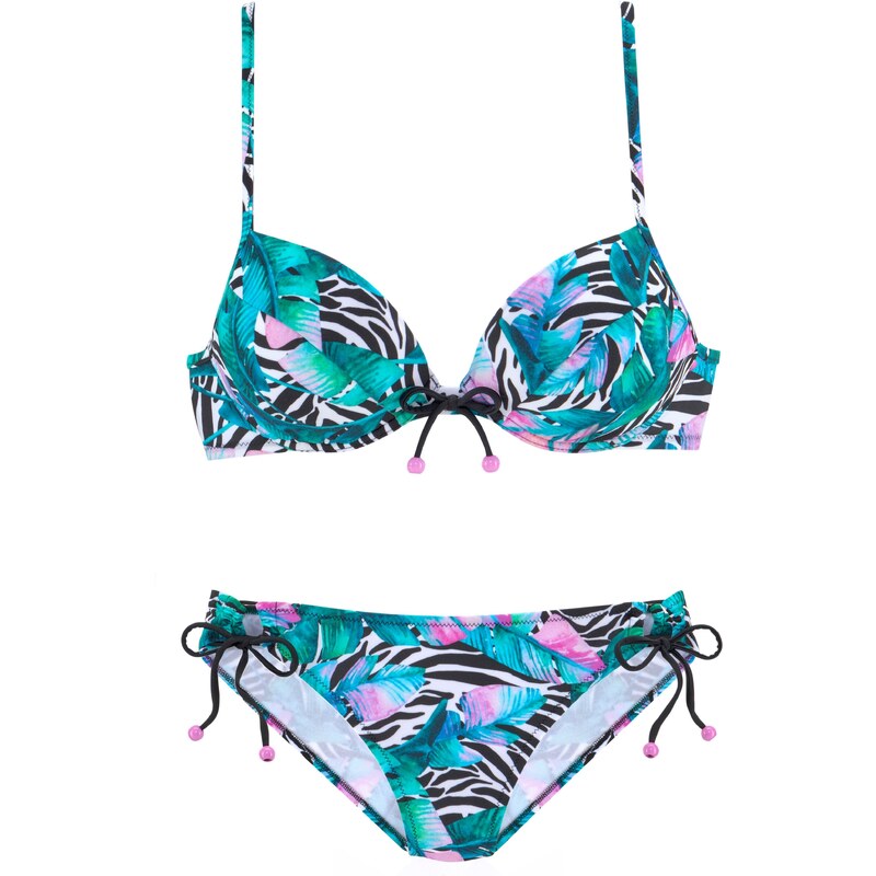 VIVANCE Bikiny nefritová / pink / černá / bílá