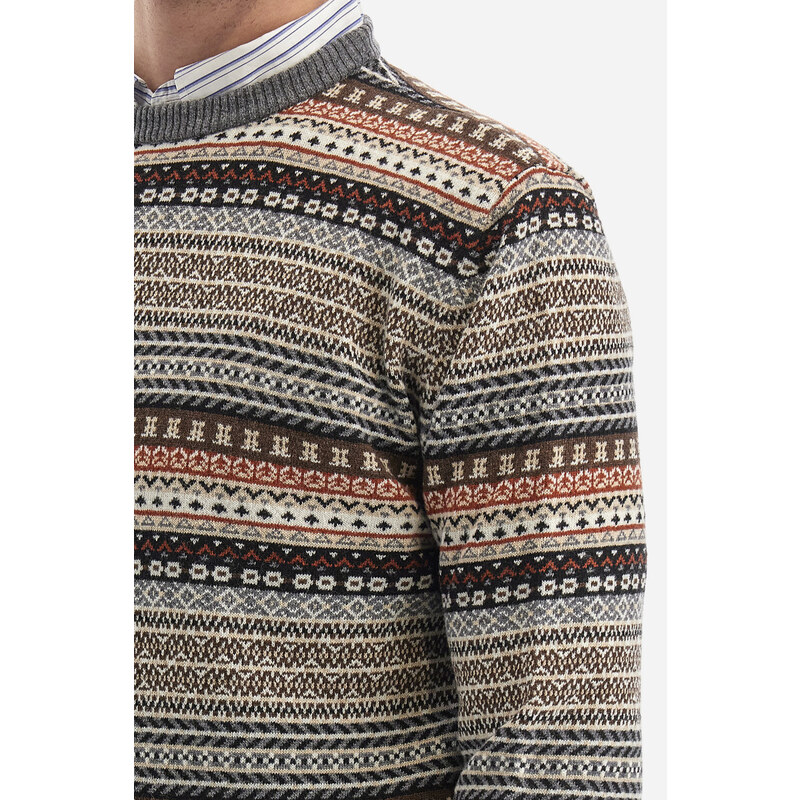 SVETR LA MARTINA MAN CREW NECK TRICOT JACQUARD