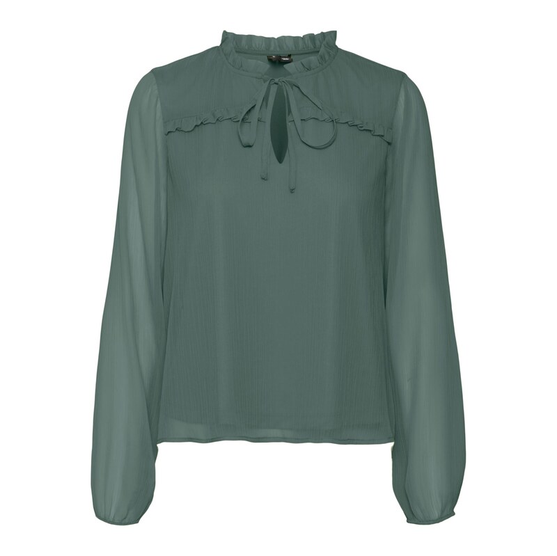 VERO MODA Halenka MILLA tmavě zelená