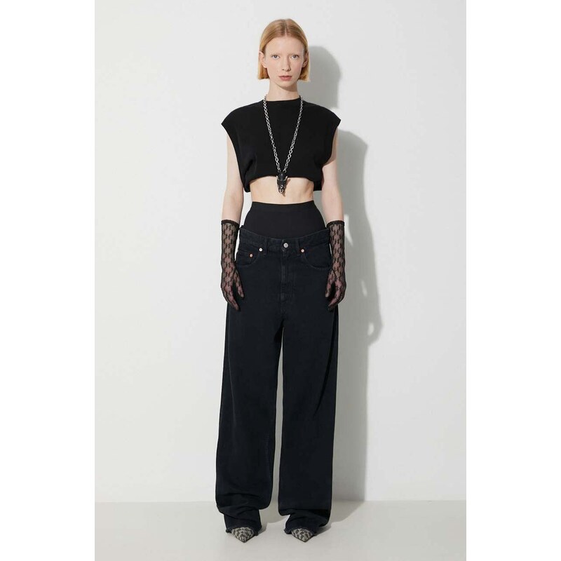 Džíny MM6 Maison Margiela Pants 5 Pockets dámské, high waist, S62LB0145