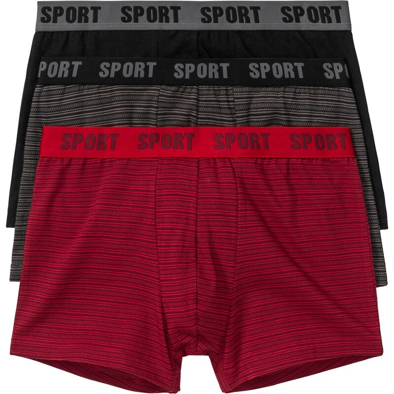 bonprix Přiléhavé boxerky s bavlnou (3 ks v balení) černá Muž