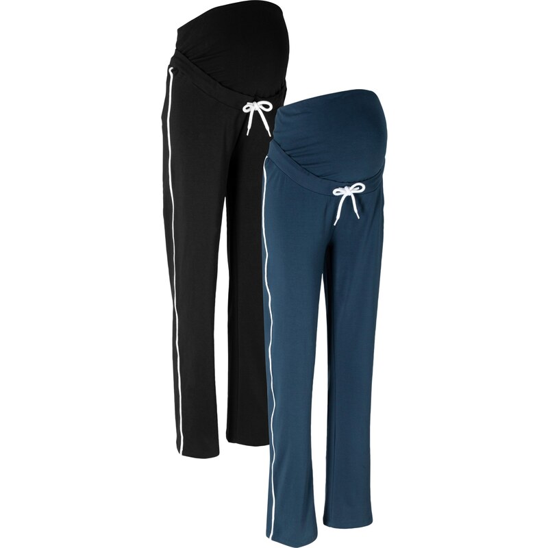 bonprix Těhotenské sportovní kalhoty (2 ks) Modrá