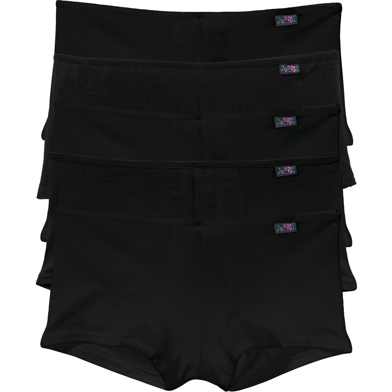bonprix Francouzské kalhotky (5 ks v balení) Černá