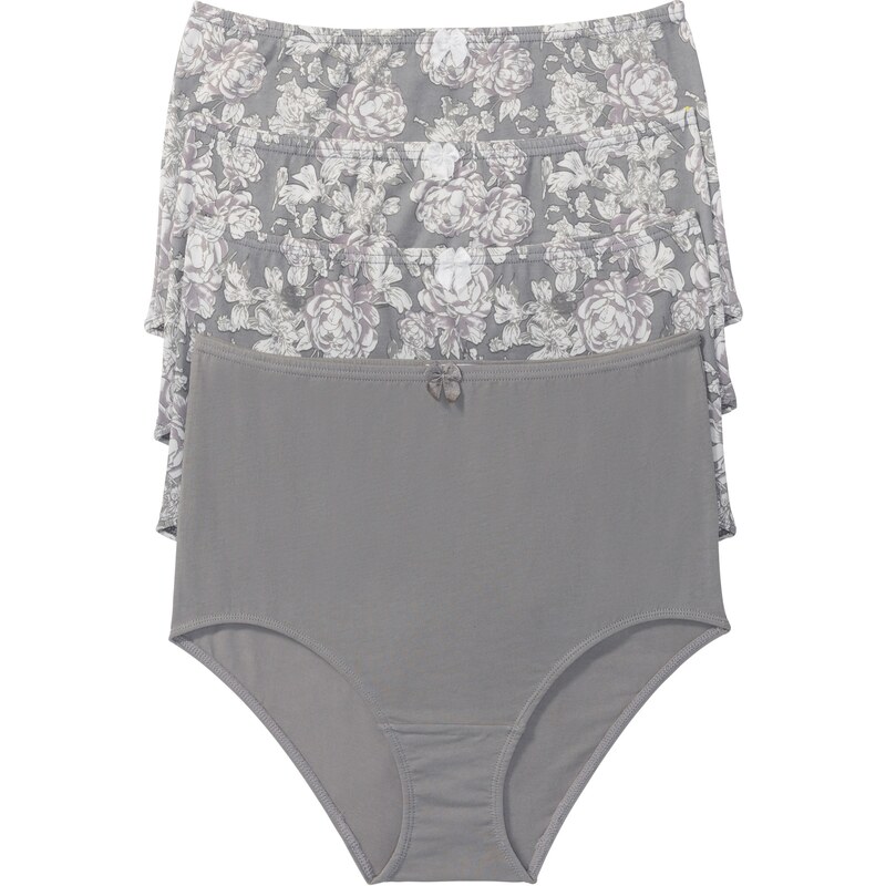 bonprix Vysoké kalhotky (4 ks v balení) šedá Žena 42313936