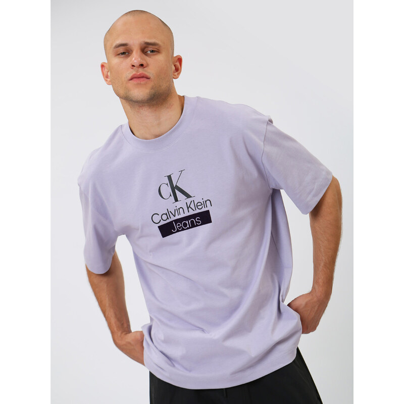 Calvin Klein pánské fialové tričko