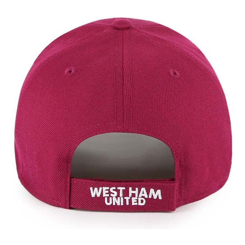 Čepice s vlněnou směsí 47brand EPL West Ham United FC červená barva, s aplikací