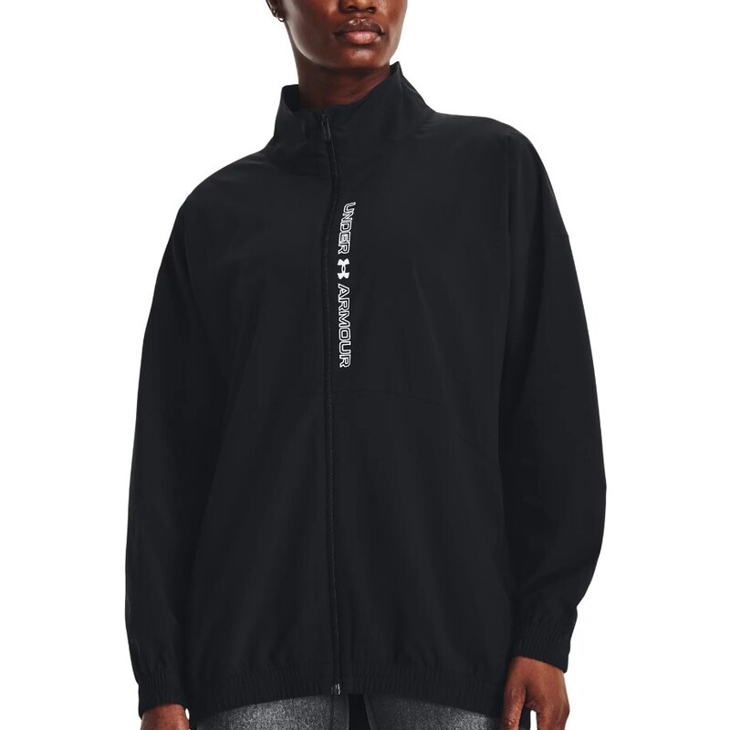 Bunda Under Armour Woven FZ Oversized Jacket-BLK 1369890-002