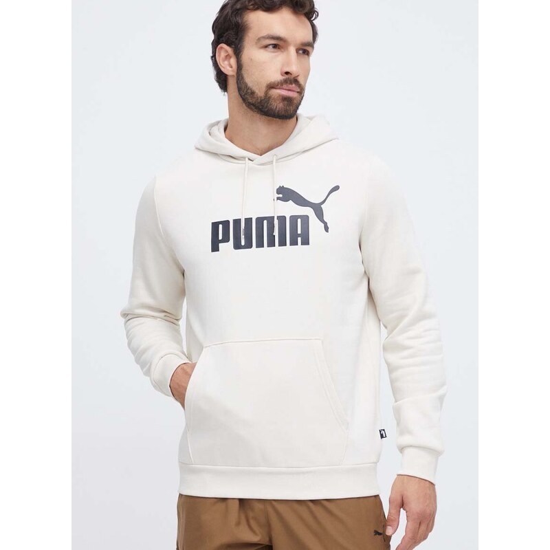 Mikina Puma pánská, bílá barva, s kapucí, s potiskem, 586687